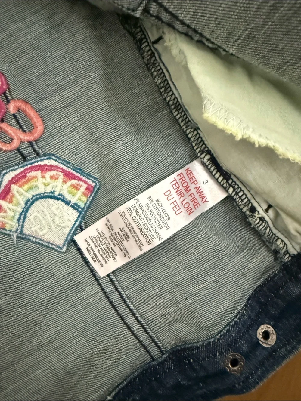 NWOT-Hatley Girls' 3T Denim Embroidered Jean Jacket unicorns,butterflies MSRP$85